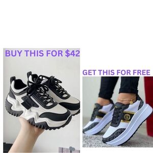 Trendy Black and White Women's Sneakers